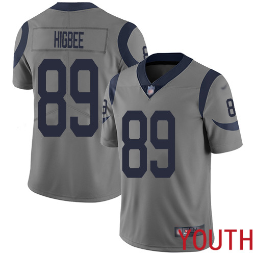Los Angeles Rams Limited Gray Youth Tyler Higbee Jersey NFL Football #89 Inverted Legend->youth nfl jersey->Youth Jersey